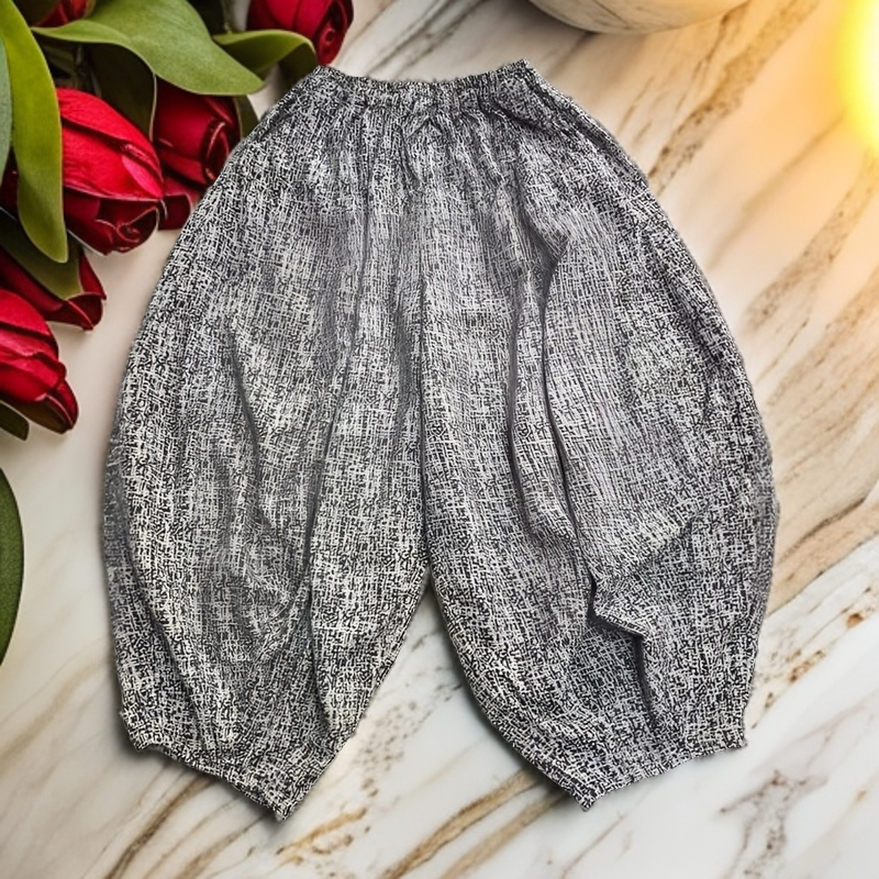 棉麻提花宽松休闲南瓜裤20片拼接设计百搭复古洋气