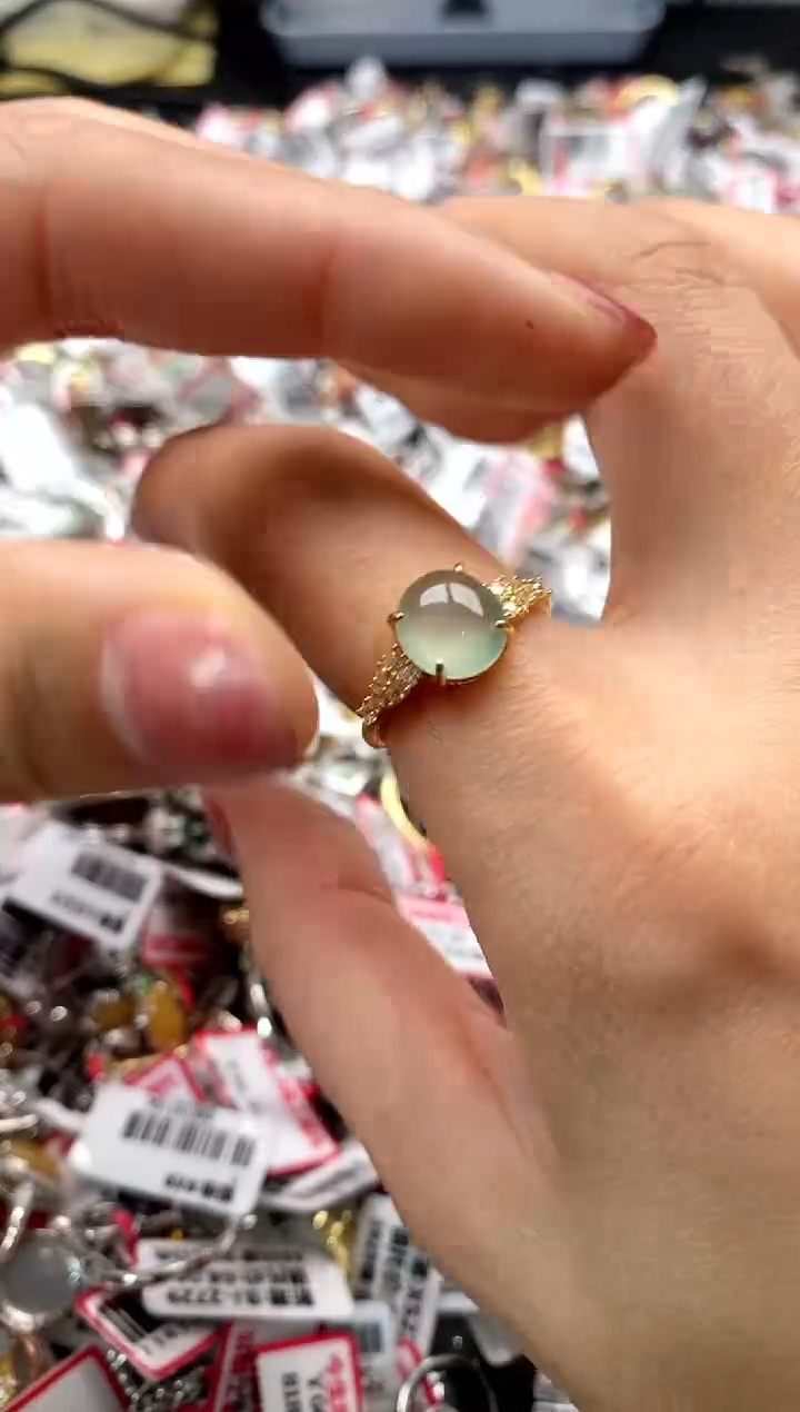 【闪购商品】翡翠戒指银S925镶嵌6666666    0