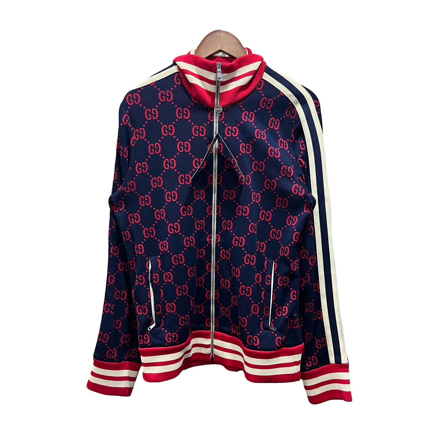 未使用 GUCCI/古驰 红色老花满印校服夹克 带吊L码 X0395