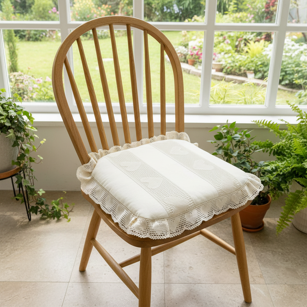 2504【45*45cm】加厚椅垫夹棉防滑多场景多用途米色复古椅垫