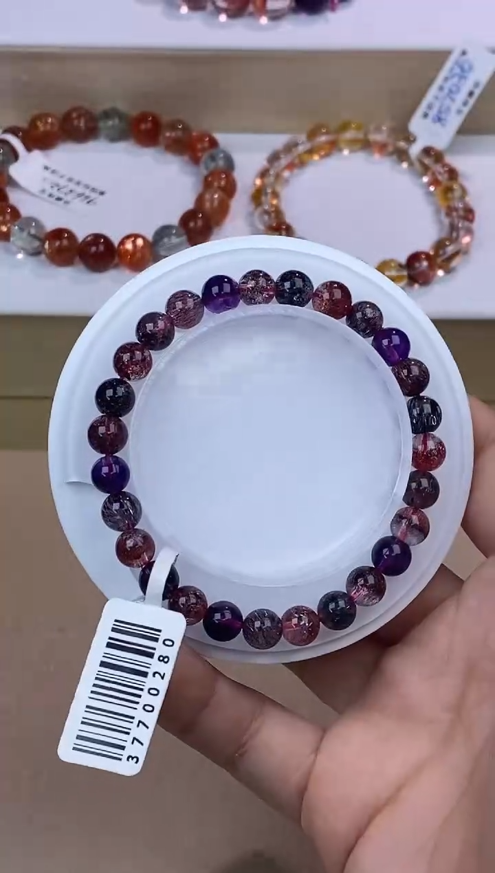 水晶手链未镶嵌黑加仑超七单圈7m+