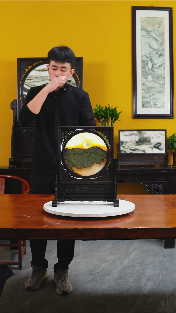 石材天然大理石画摆件