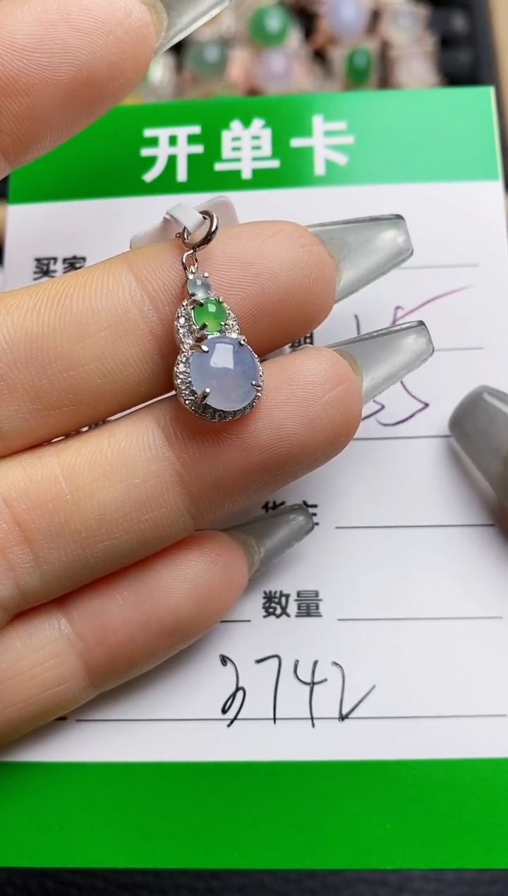 【闪购商品】翡翠银S925镶嵌戒指3742