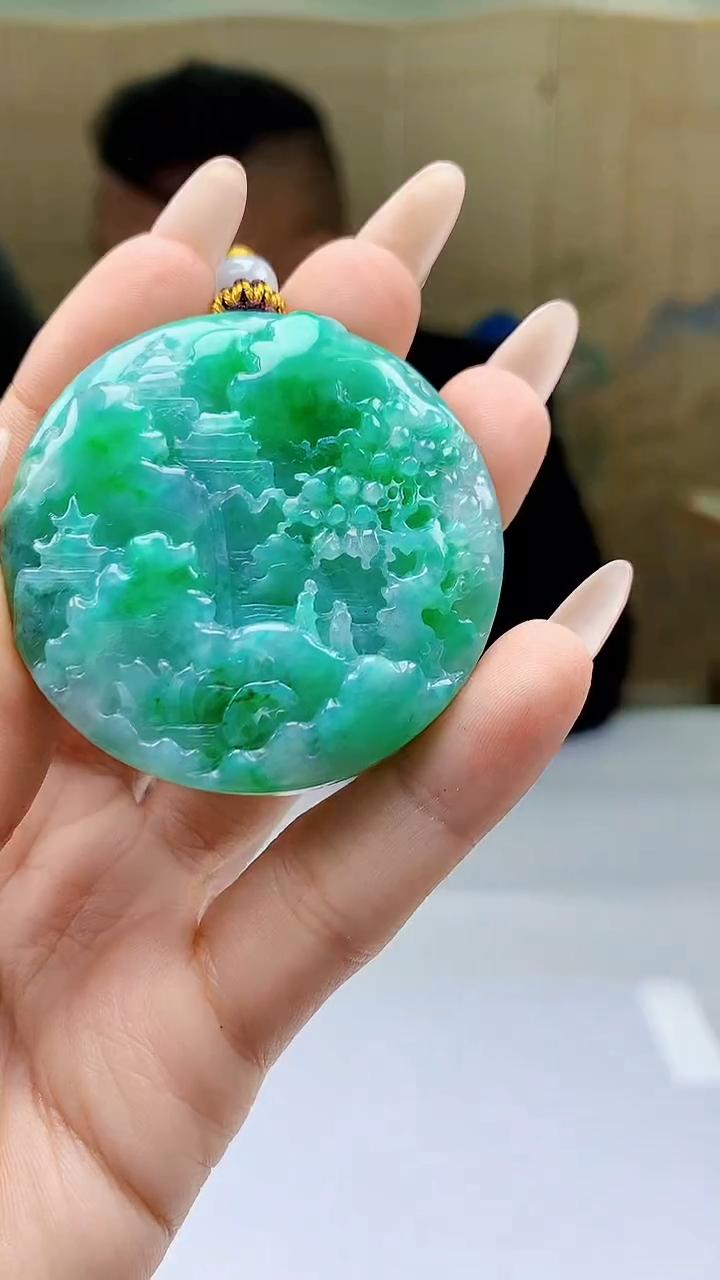 【闪购商品】定制翡翠未镶嵌4969ty-毛货挂件170