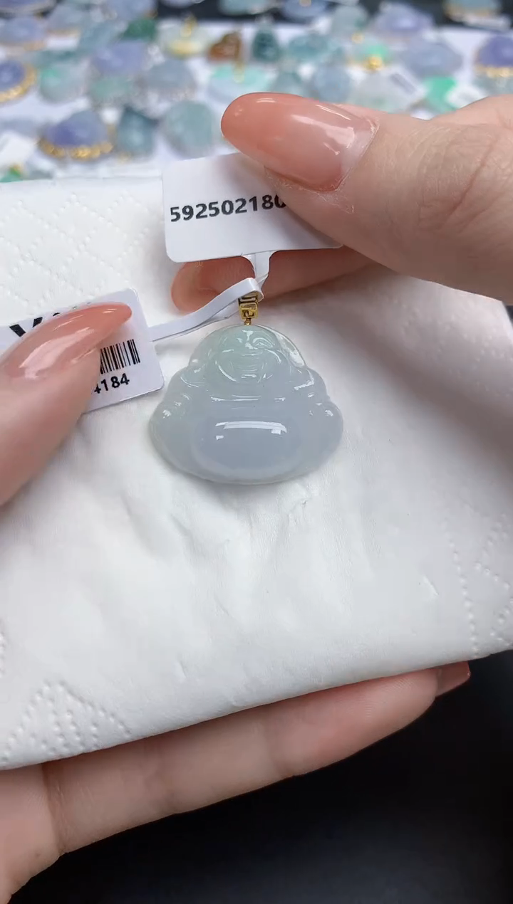 【闪购商品】翡翠颈饰18K金镶嵌天然缅甸翡翠A货