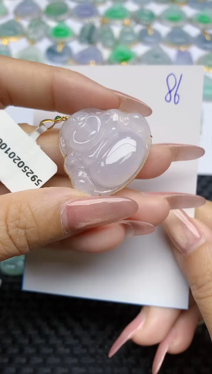 【闪购商品】翡翠颈饰18K金镶嵌天然A货翡翠 86