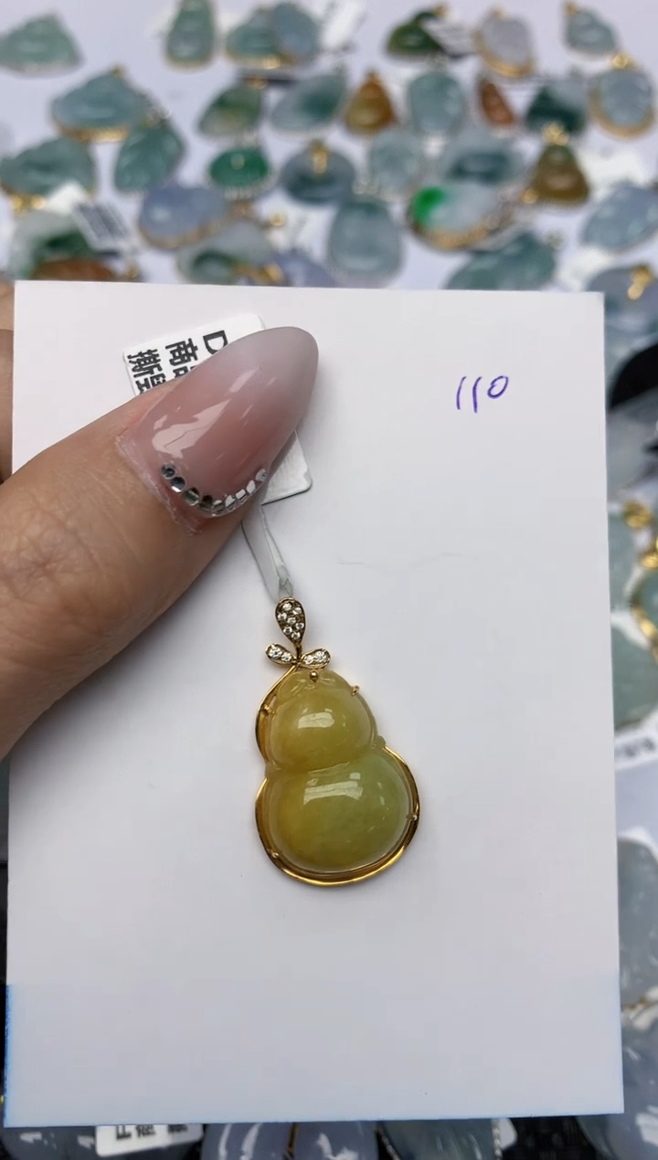 【闪购商品】翡翠颈饰18K金镶嵌 天然翡翠A货