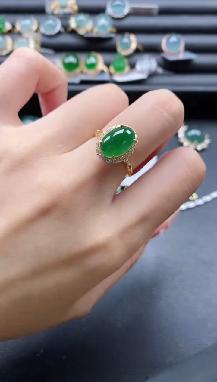 【闪购商品】翡翠戒指银S925镶嵌15511