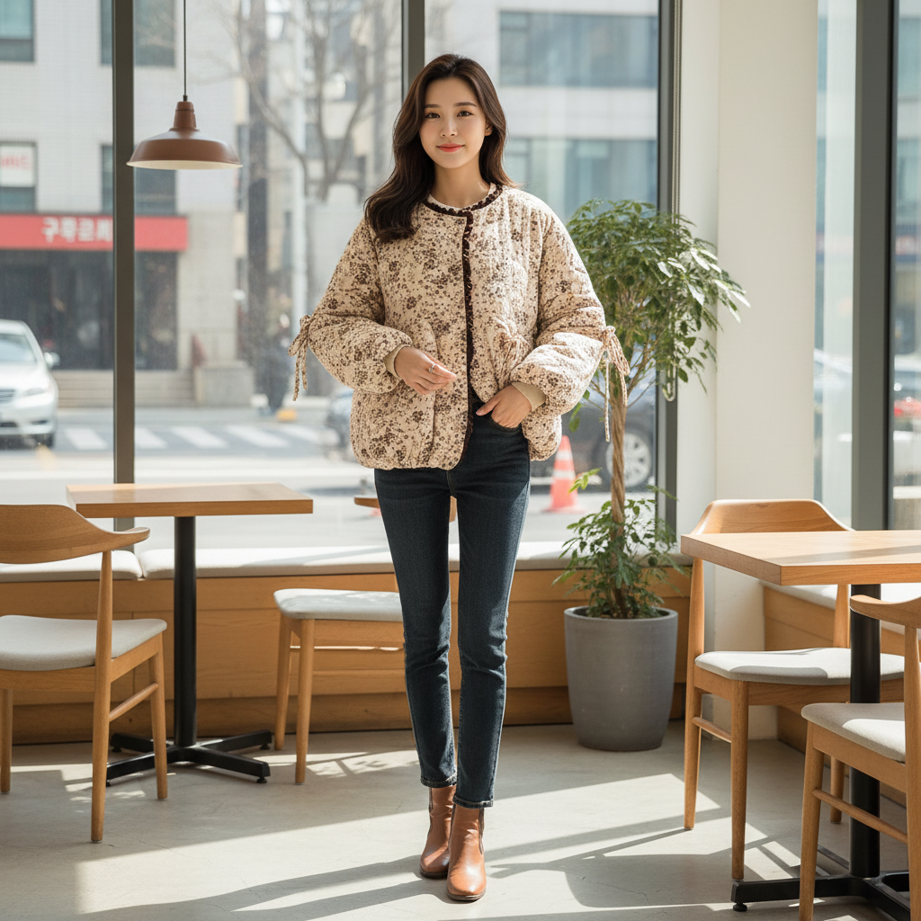 保暖显瘦女短款秋季女装菱格保暖棉服棉衣时尚