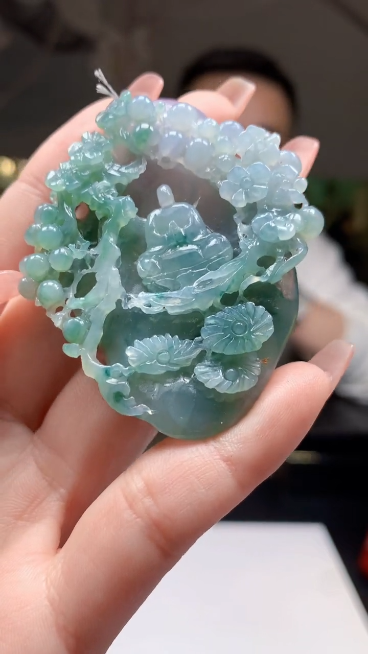 【闪购商品】定制翡翠未镶嵌1044ry-毛货挂件17