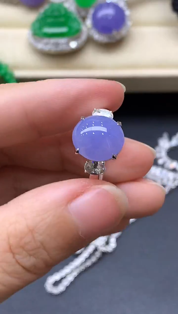 18K金镶嵌戒指翡翠676-中国好珍宝