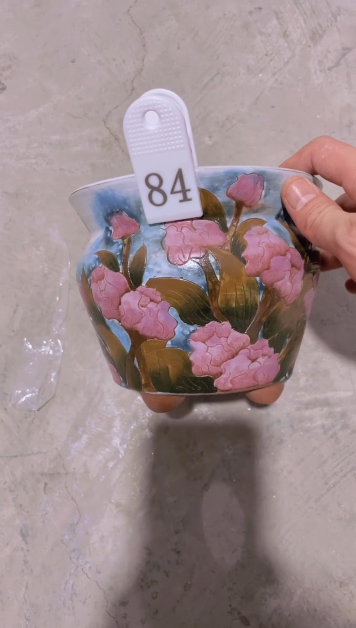 摆件84陶花岛花盆罐—手工痕迹默认，大小会有1-2公分误差