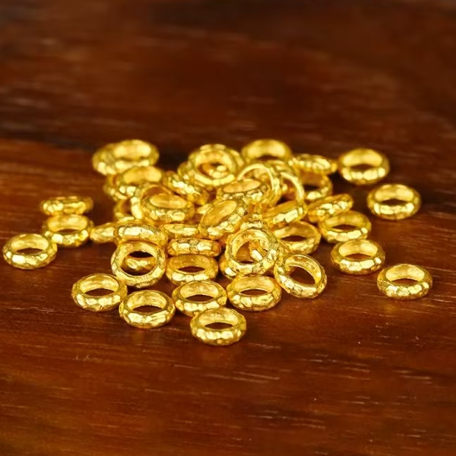 I8K锤纹盘缠隔片diy配件卡7mm 30颗赠合金手链