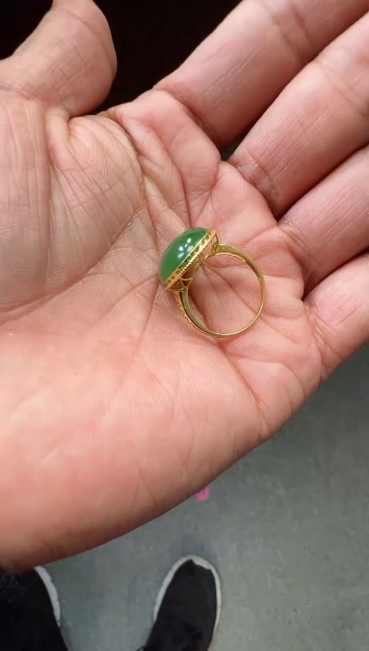 【闪购商品】和田玉戒指18K金镶嵌多样性发货拍一发一
