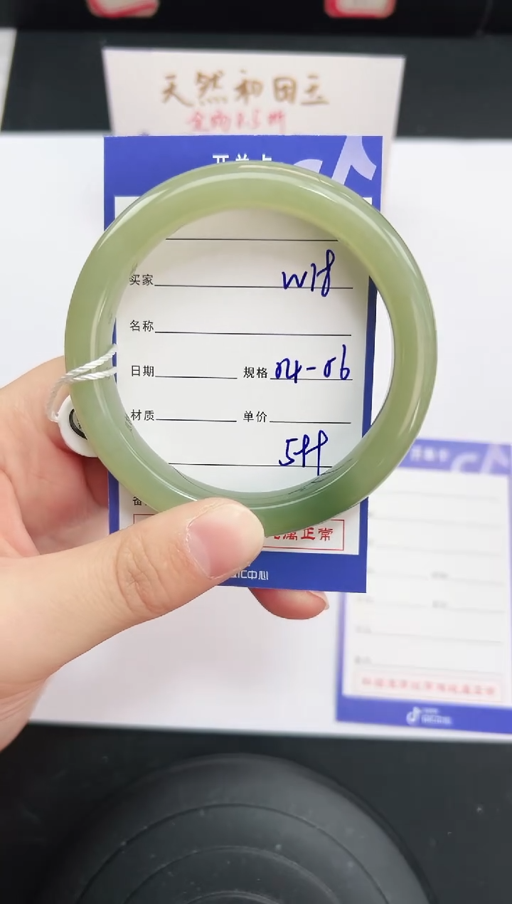 未镶嵌手镯和田玉18岚钻微色差T1