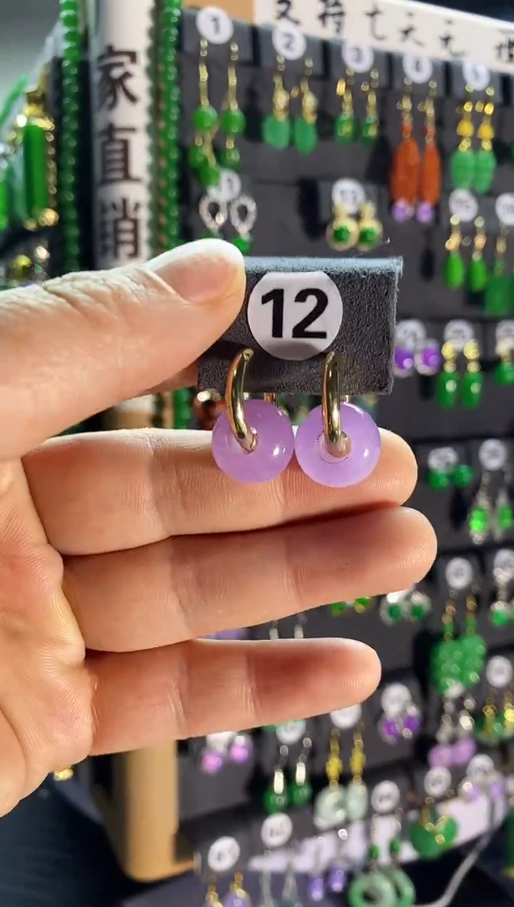 【闪购商品】翡翠耳饰银S925镶嵌12....