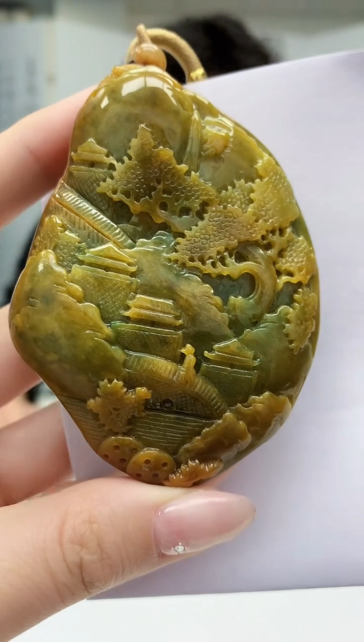 【闪购商品】定制翡翠未镶嵌5145jw-毛货挂件1