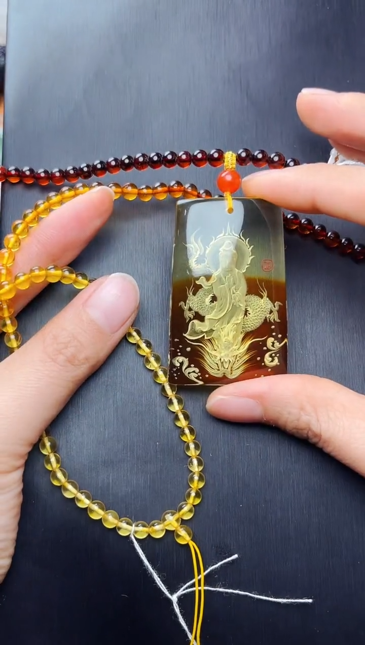 【闪购商品】琥珀颈饰未镶嵌观音