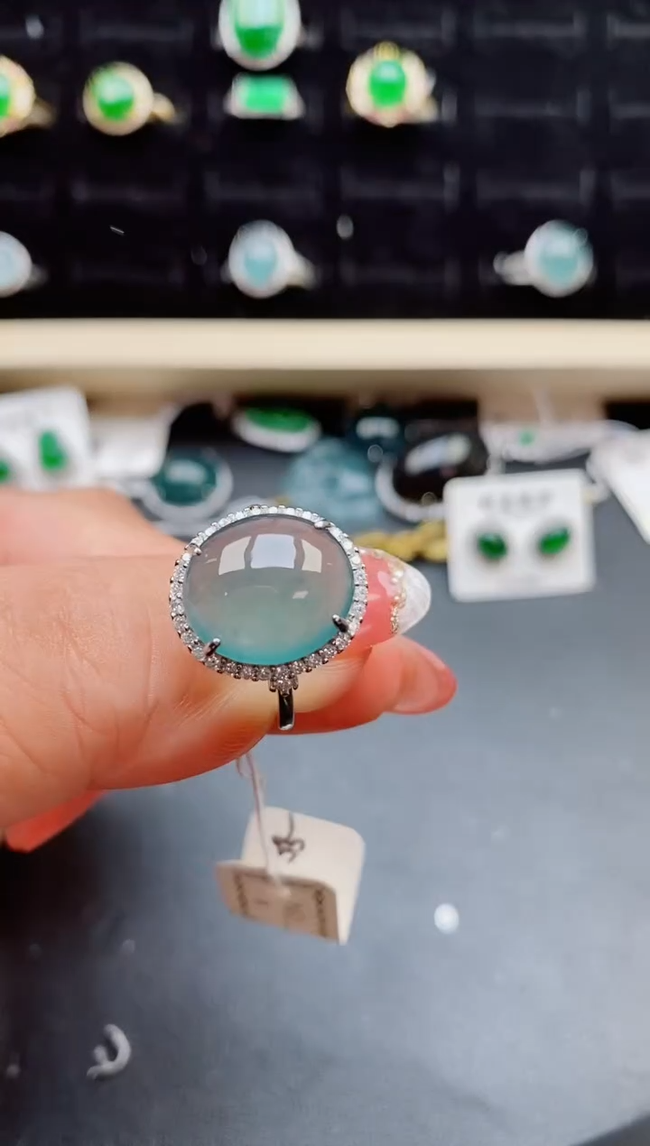 【闪购商品】翡翠戒指银S925镶嵌5000