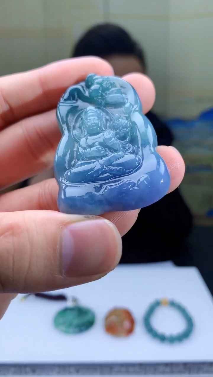 【闪购商品】定制翡翠未镶嵌5154bb-毛货挂件10