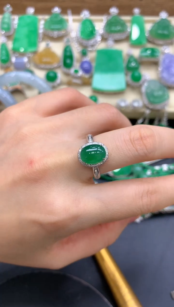 【闪购商品】翡翠戒指18K金镶嵌386-中国好珍宝