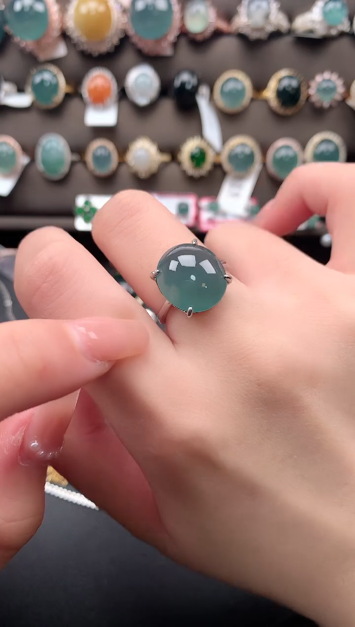 【闪购商品】翡翠戒指银S925镶嵌542141