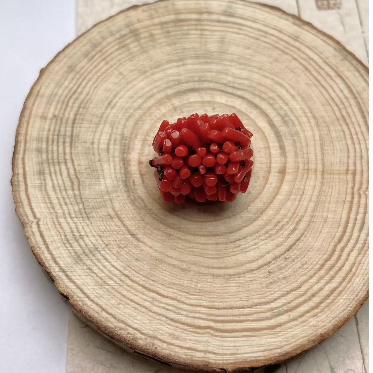 【中展红珊瑚】cc姐专属毛毛虫天然红珊瑚 多样性发其一