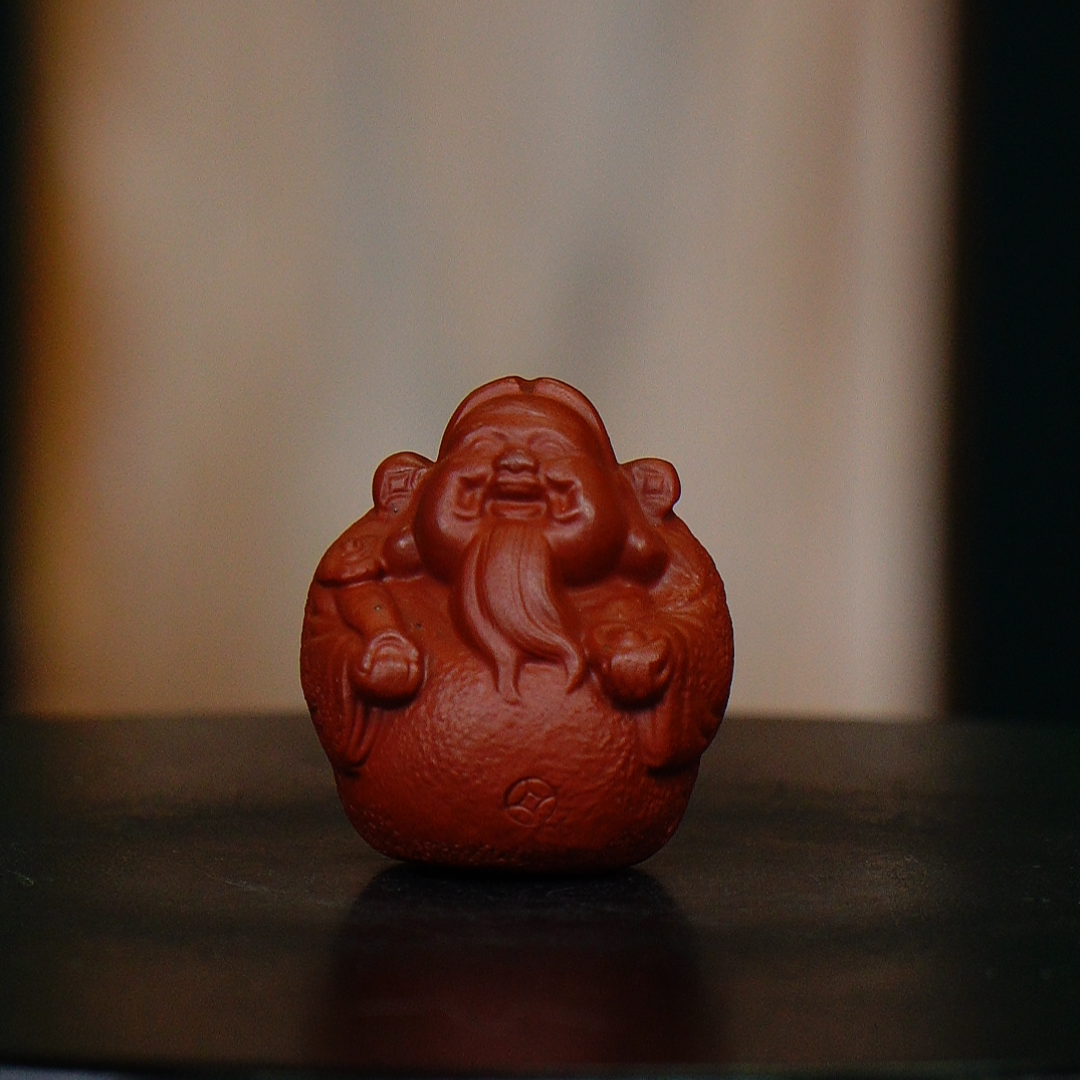 宜兴紫砂 红 迷你小财神