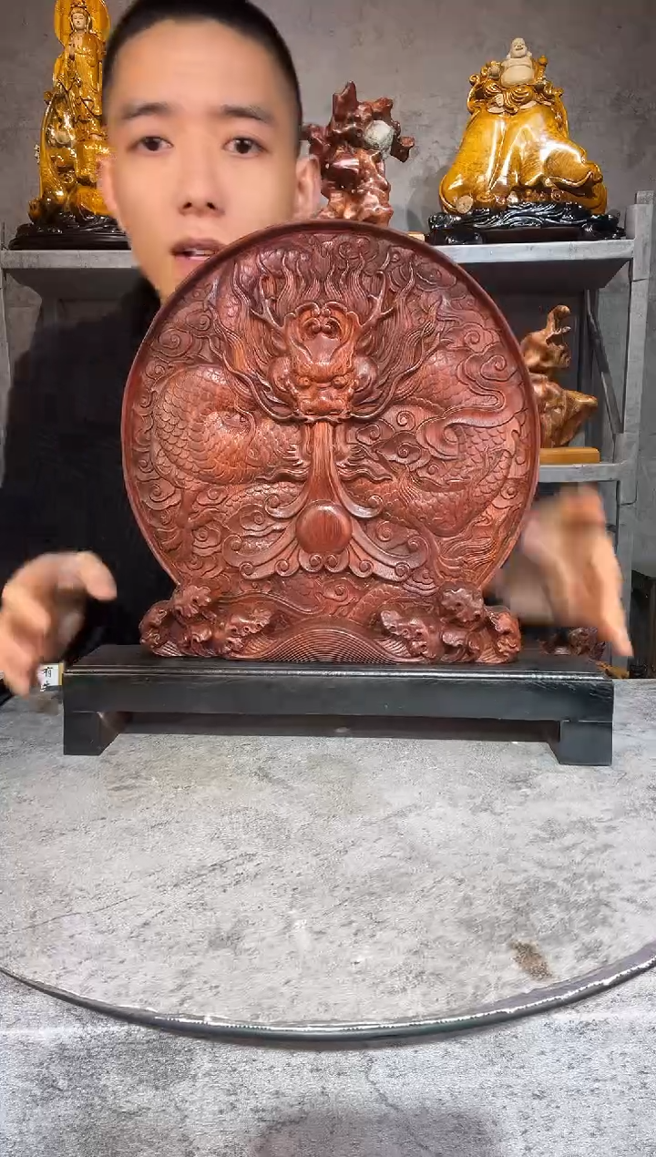 【闪购商品】大果紫檀（缅甸花梨）大果紫檀精工雕刻摆件