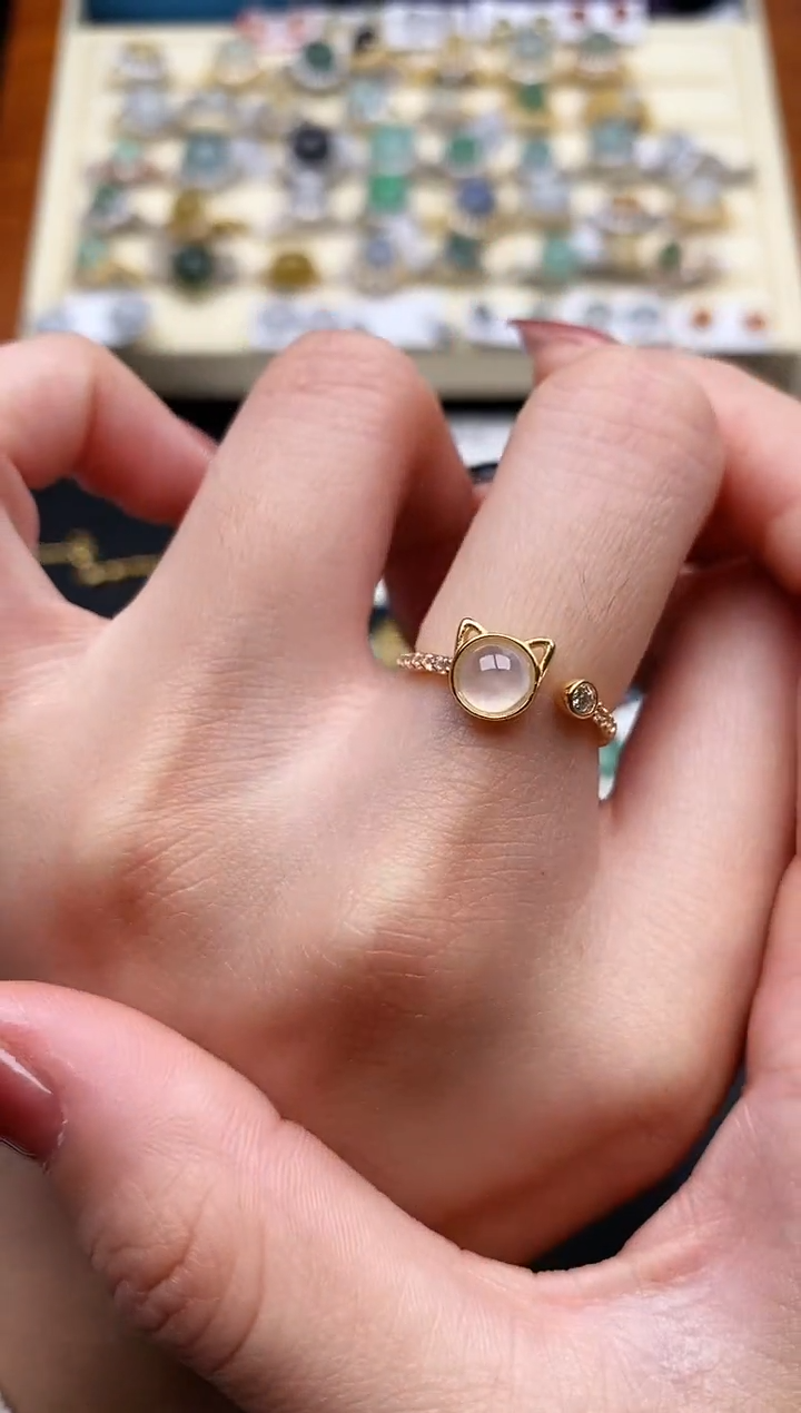 翡翠银S925镶嵌戒指22222222+10