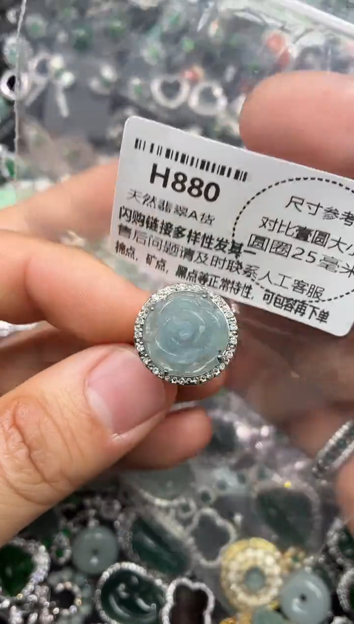 颈饰未镶嵌翡翠H880戒指