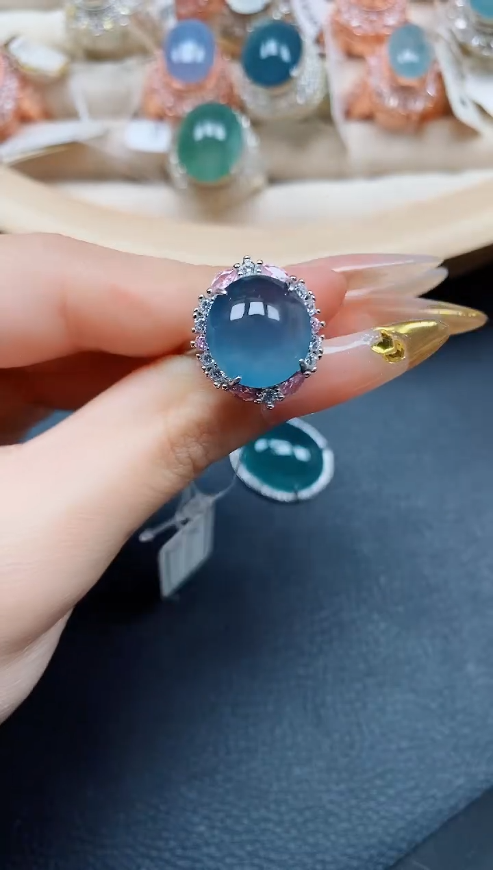 【闪购商品】翡翠戒指银S925镶嵌翡翠