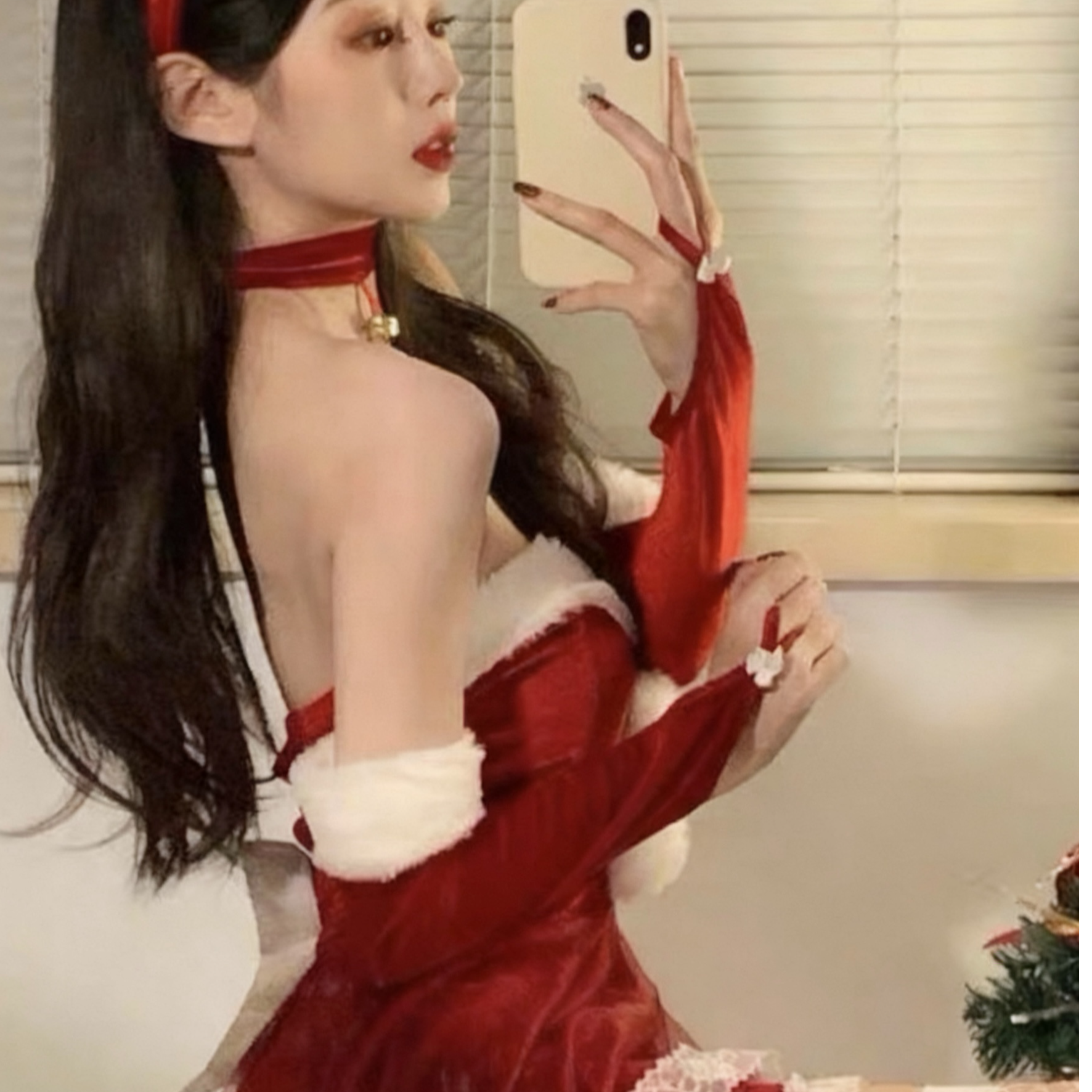 红色战袍-兔女郎制服纯欲连衣裙