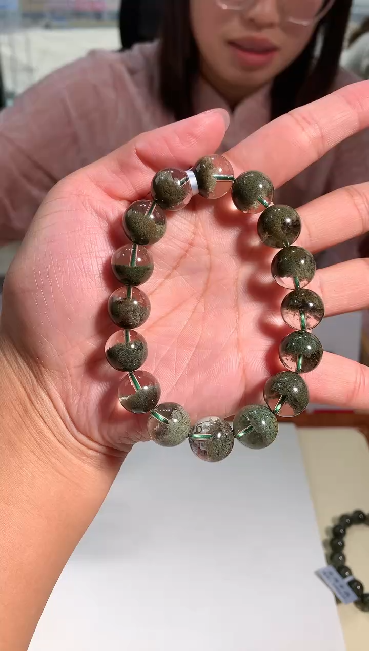 【闪购商品】水晶手链未镶嵌13mm绿幽灵手链