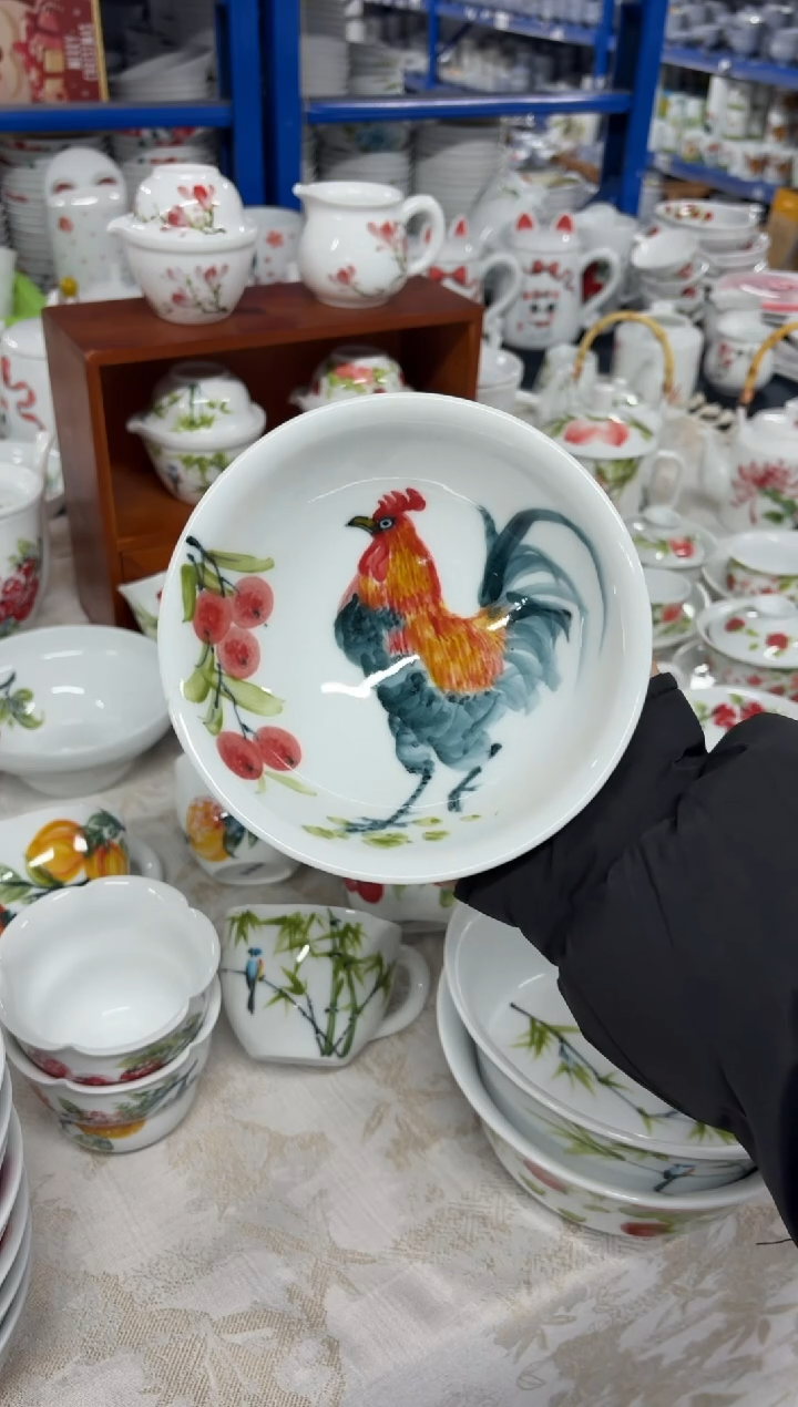 景德镇高温陶瓷食品级手绘釉中彩-壮壮碗