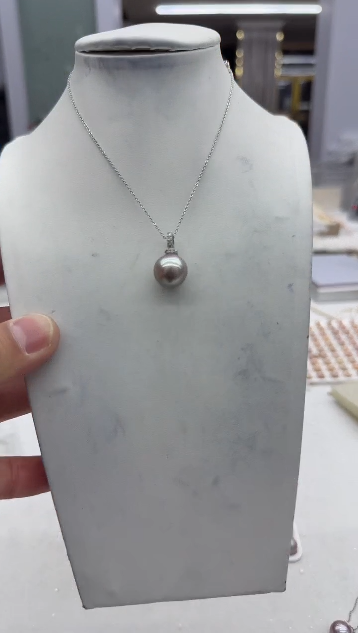 吊坠(赠链)银S925镶嵌淡水珍珠12-13mm