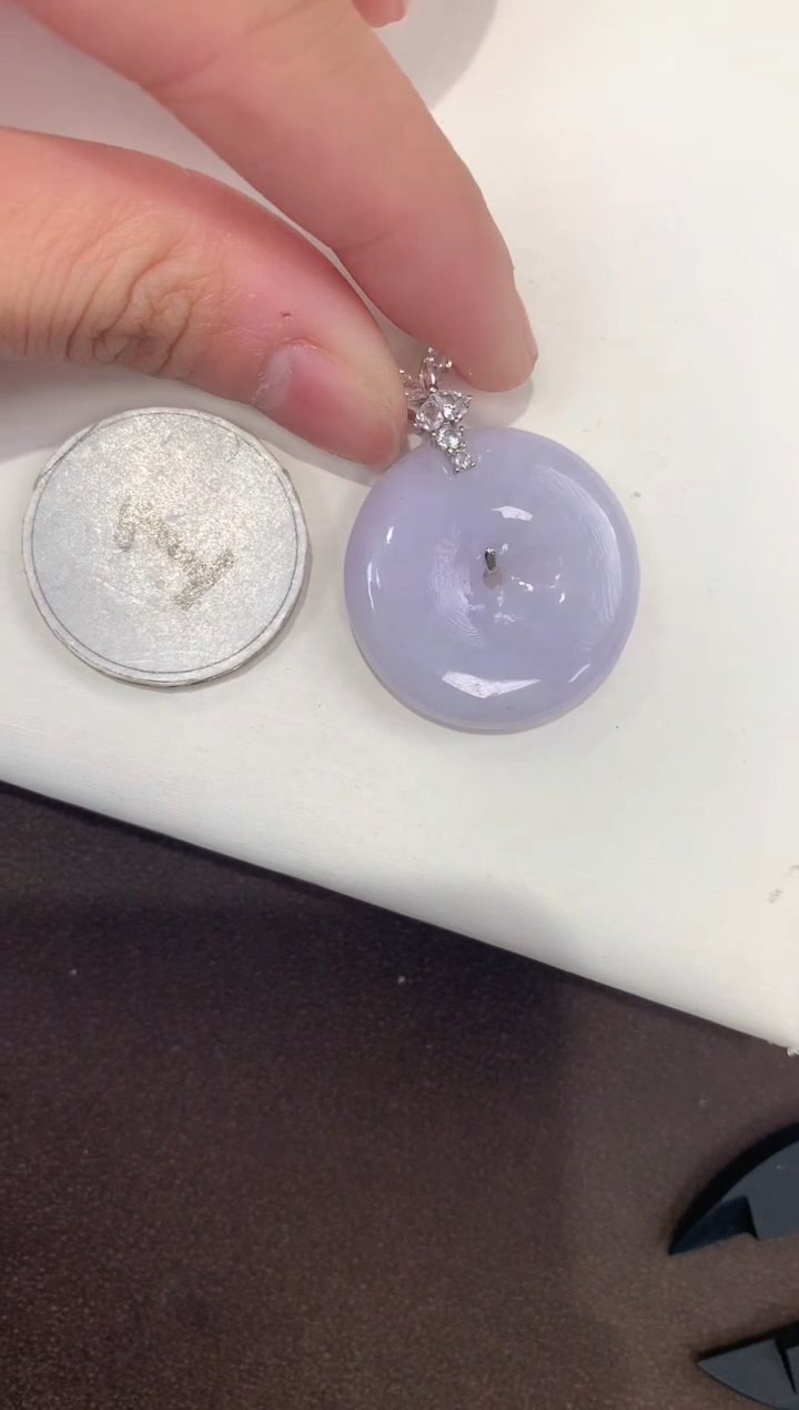 颈饰银S925镶嵌翡翠天然缅甸A货翡翠