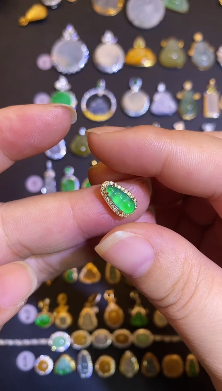 吊坠(不含链)银S925镶嵌翡翠1