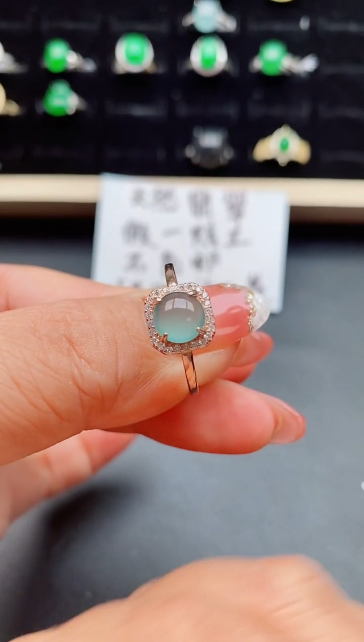 【闪购商品】翡翠戒指银S925镶嵌508050