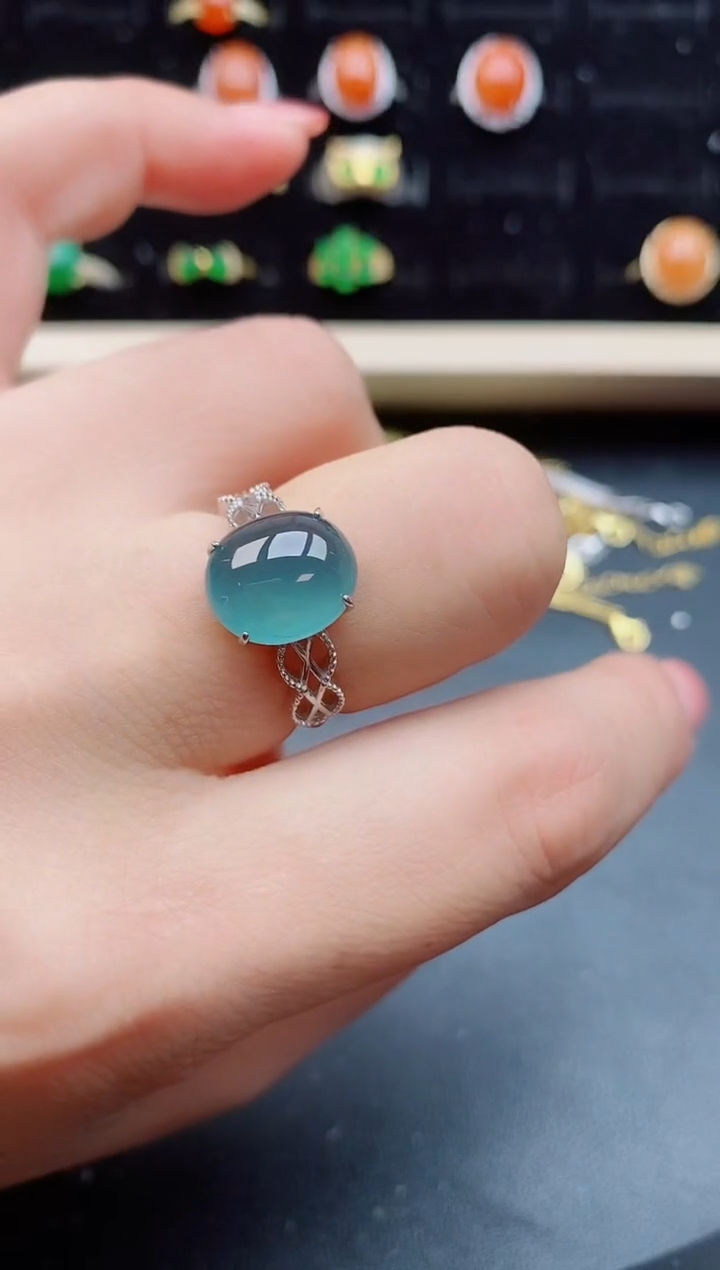 【闪购商品】翡翠戒指银S925镶嵌12121