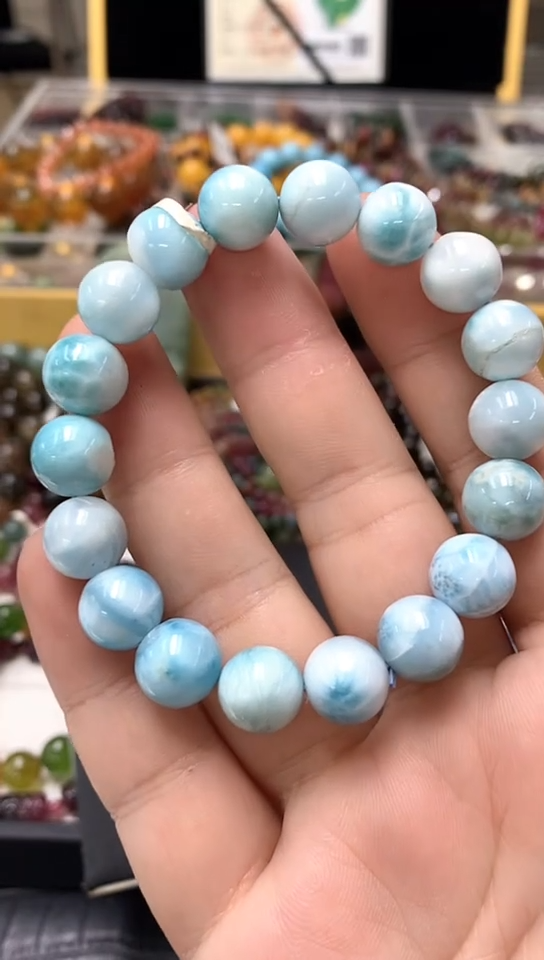 未镶嵌针钠钙石（海纹石）手链手链15