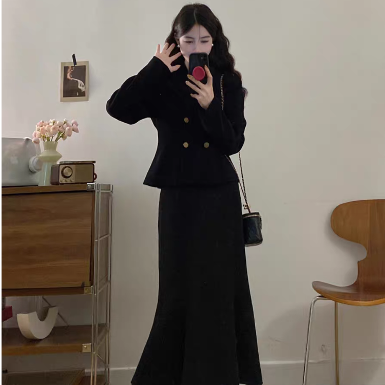 【80-180斤】大码胖mm2025新款秋季高级感时尚气质收腰两件套女6023