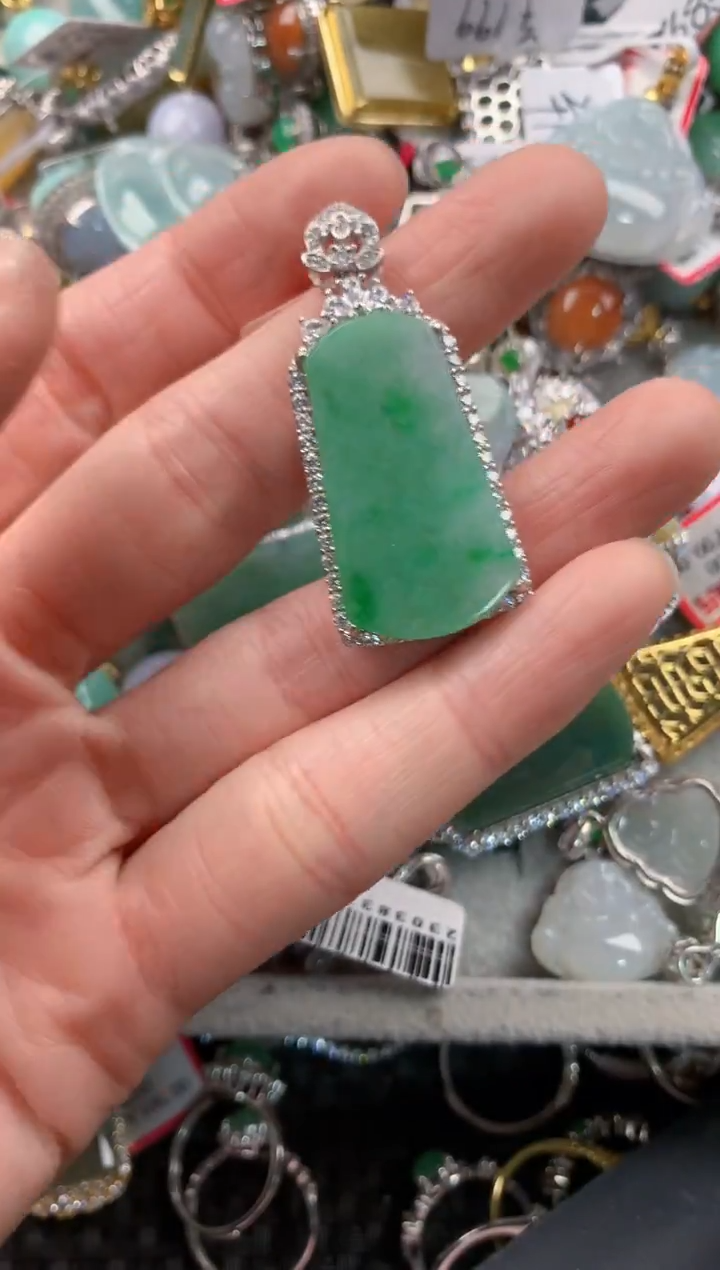 银S925镶嵌戒指翡翠666     6