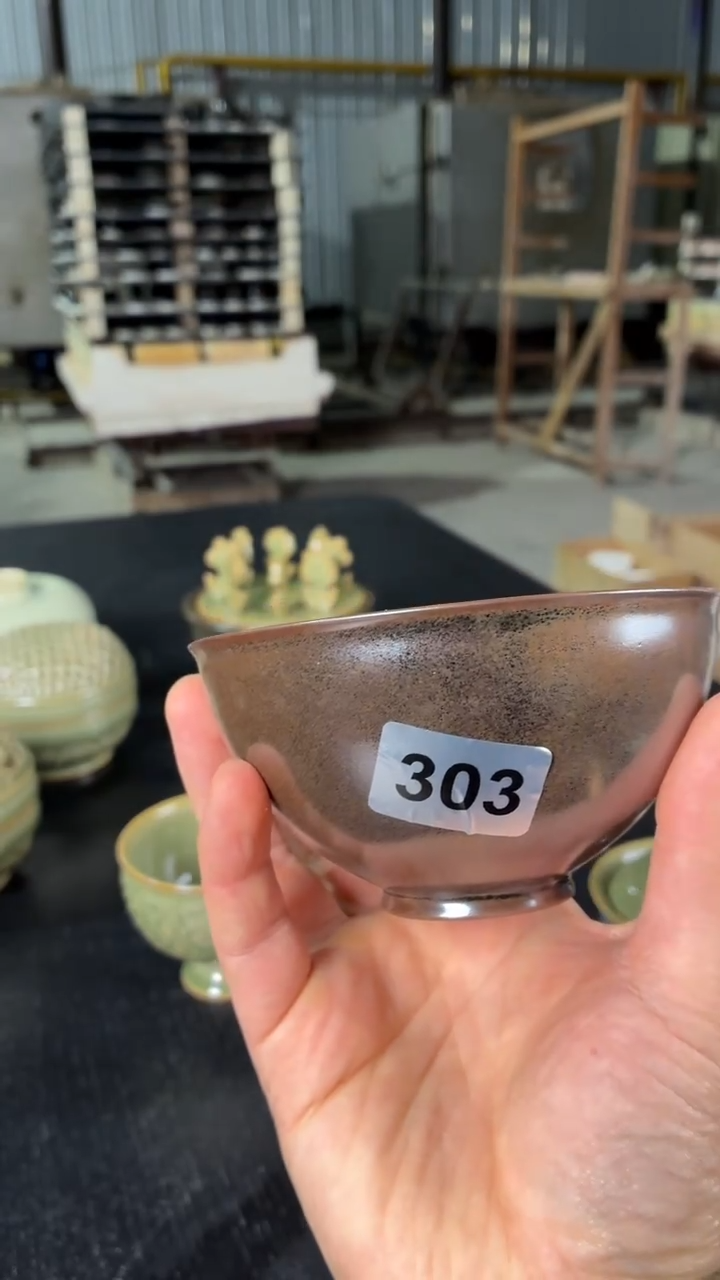 耀州窑手工窑变手工束口盏303