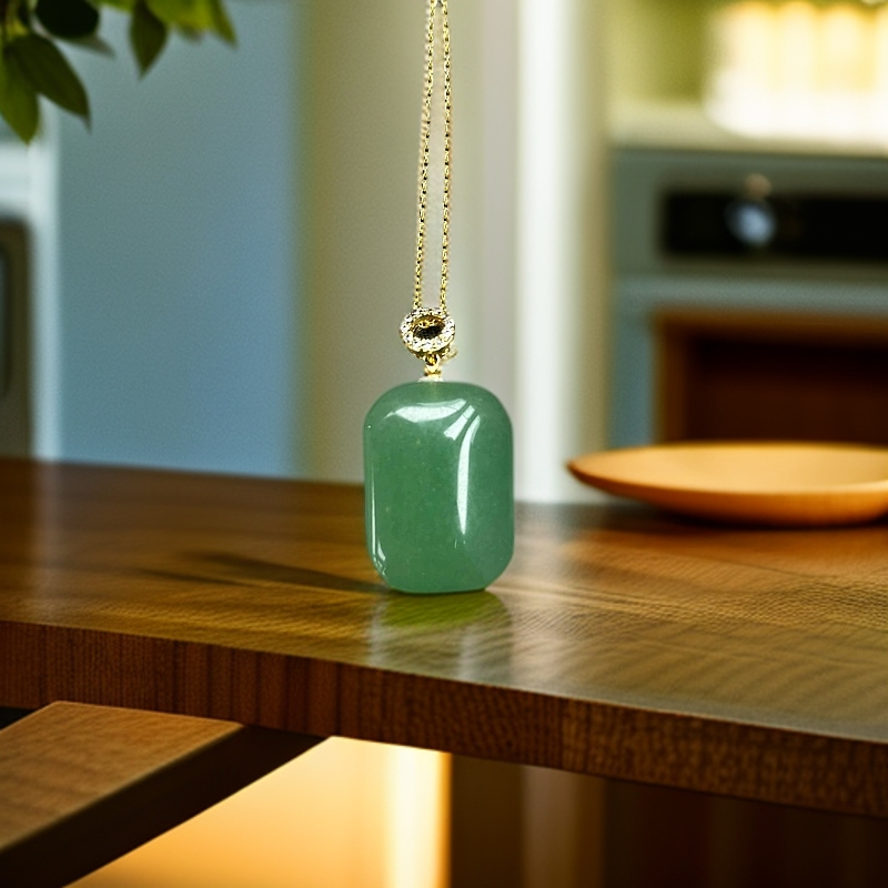 天然新疆冰晴水方糖无事牌吊坠