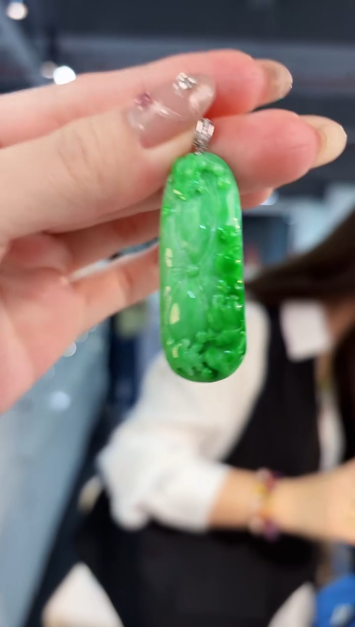 【闪购商品】翡翠颈饰18K金镶嵌缅料A货/支持复检/一件