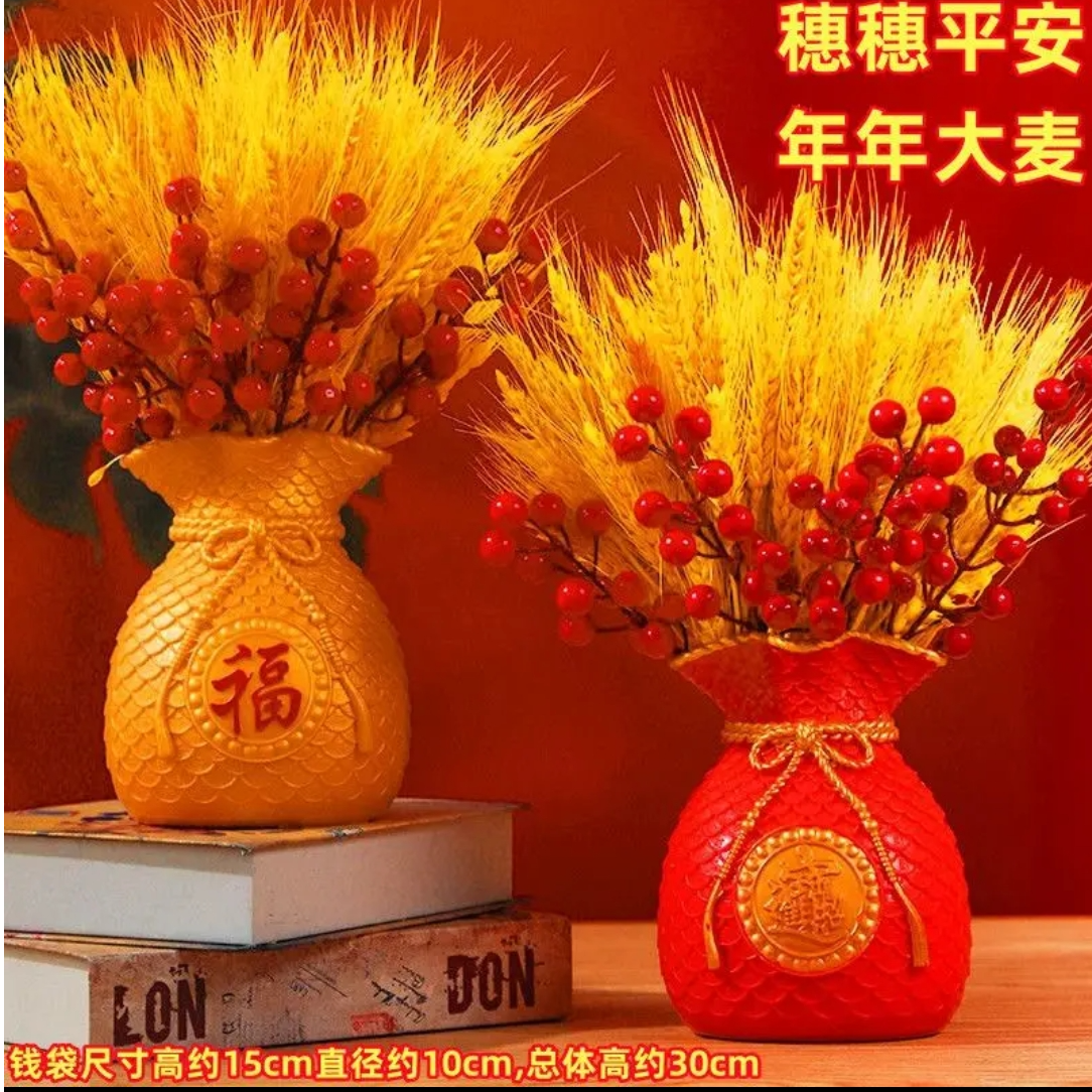 天然黄金大麦装饰摆件干花束大麦福袋客厅餐桌插花瓶乔迁开业结婚