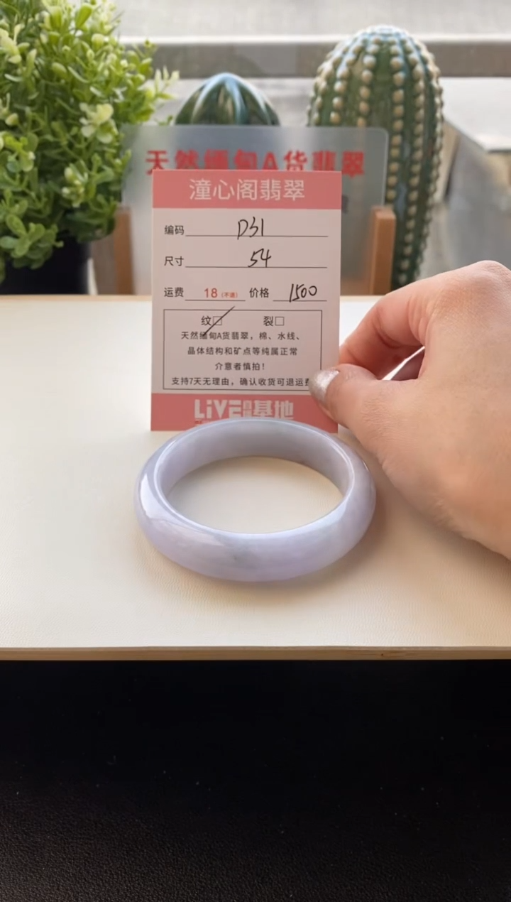 未镶嵌手镯翡翠圈口54编码D31