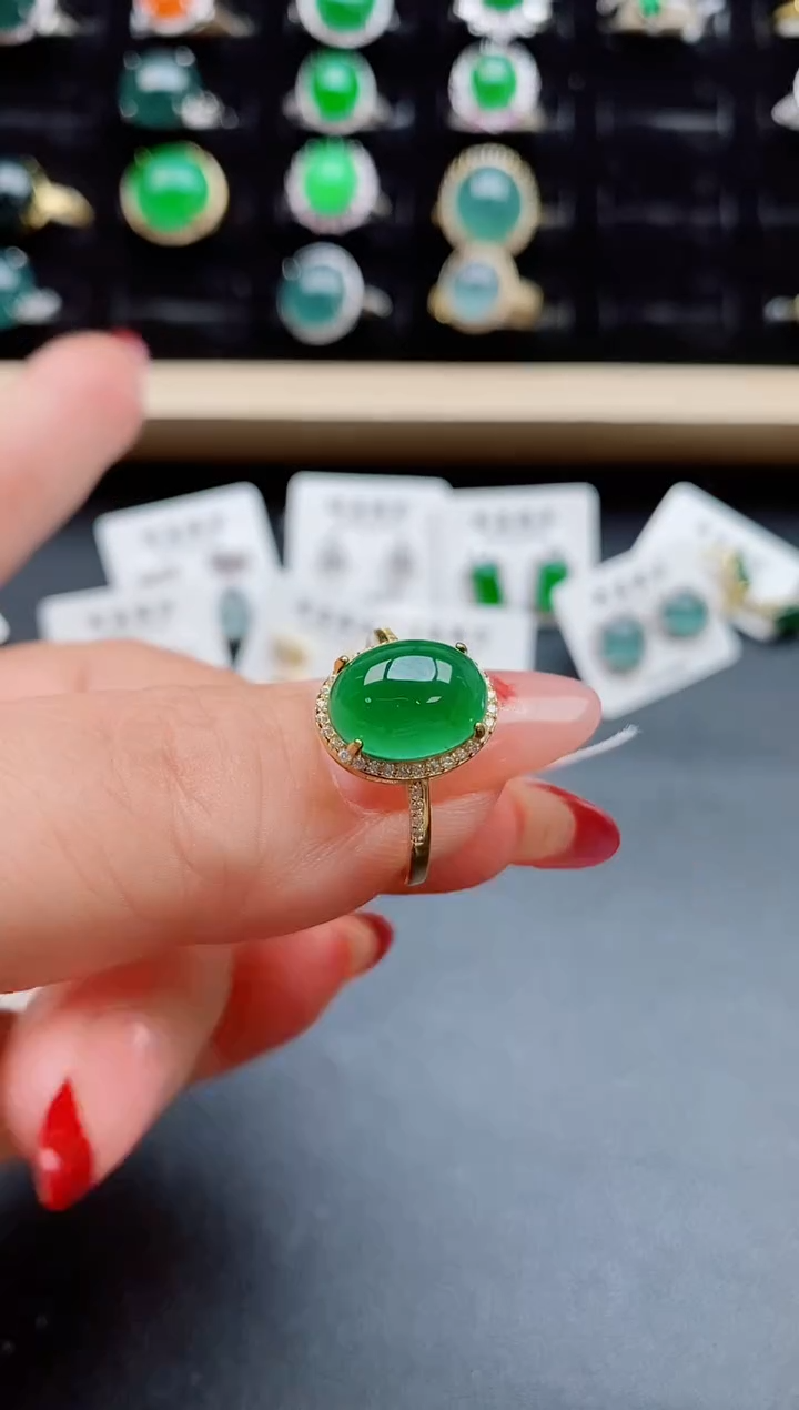 【闪购商品】翡翠戒指银S925镶嵌5085050