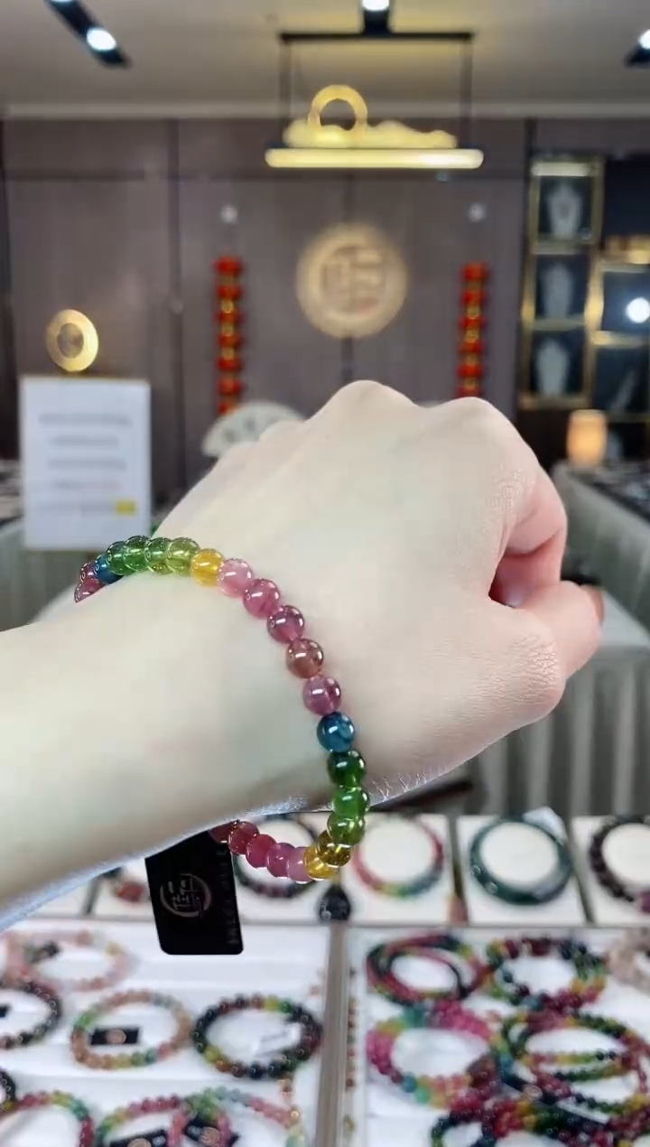 【闪购商品】碧玺单圈手串5mm+未镶嵌一物一证dan